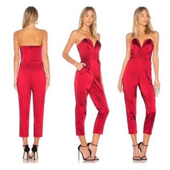 Amanda Uprichard Pants - Amanda Uprichard Scarlet Strapless Jumpsuit